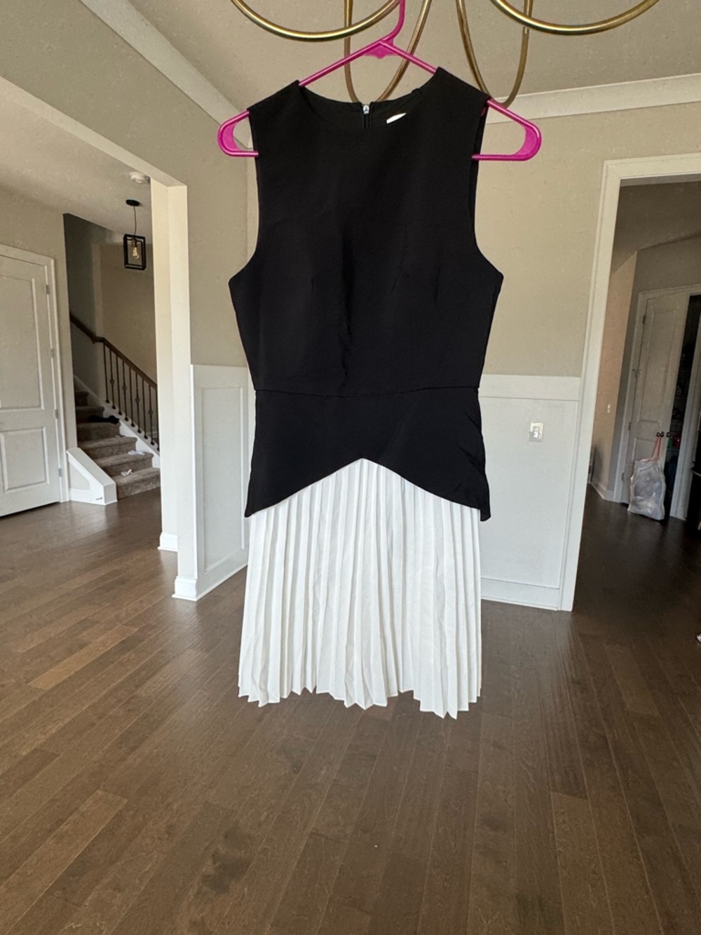 Commense Black & White Peplum Mini Dress - Picture 2 of 5